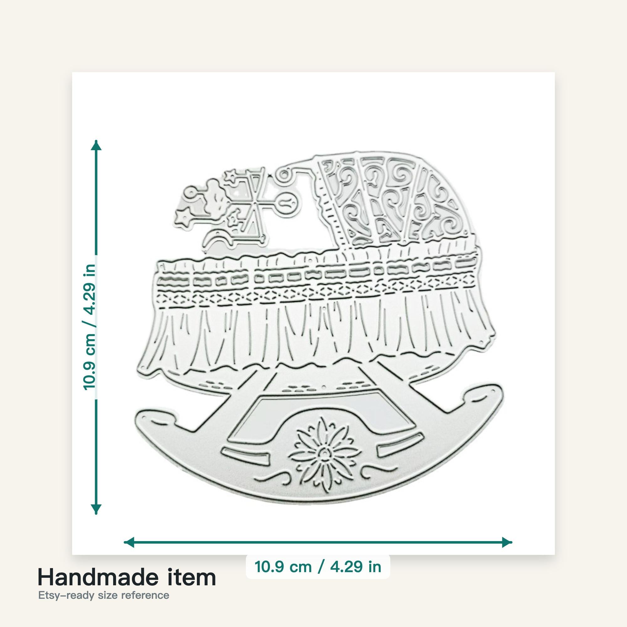 Baby Rocking Cradle Metal Cutting Die for Baby Shower Cards Scrapbooking and Newborn Crafts