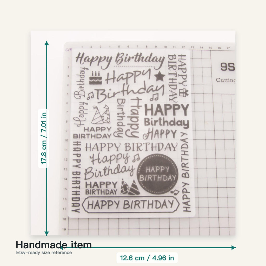 Happy Birthday Sentiment Embossing Folder for Card Making, Scrapbooking (5 x 7 Inch)