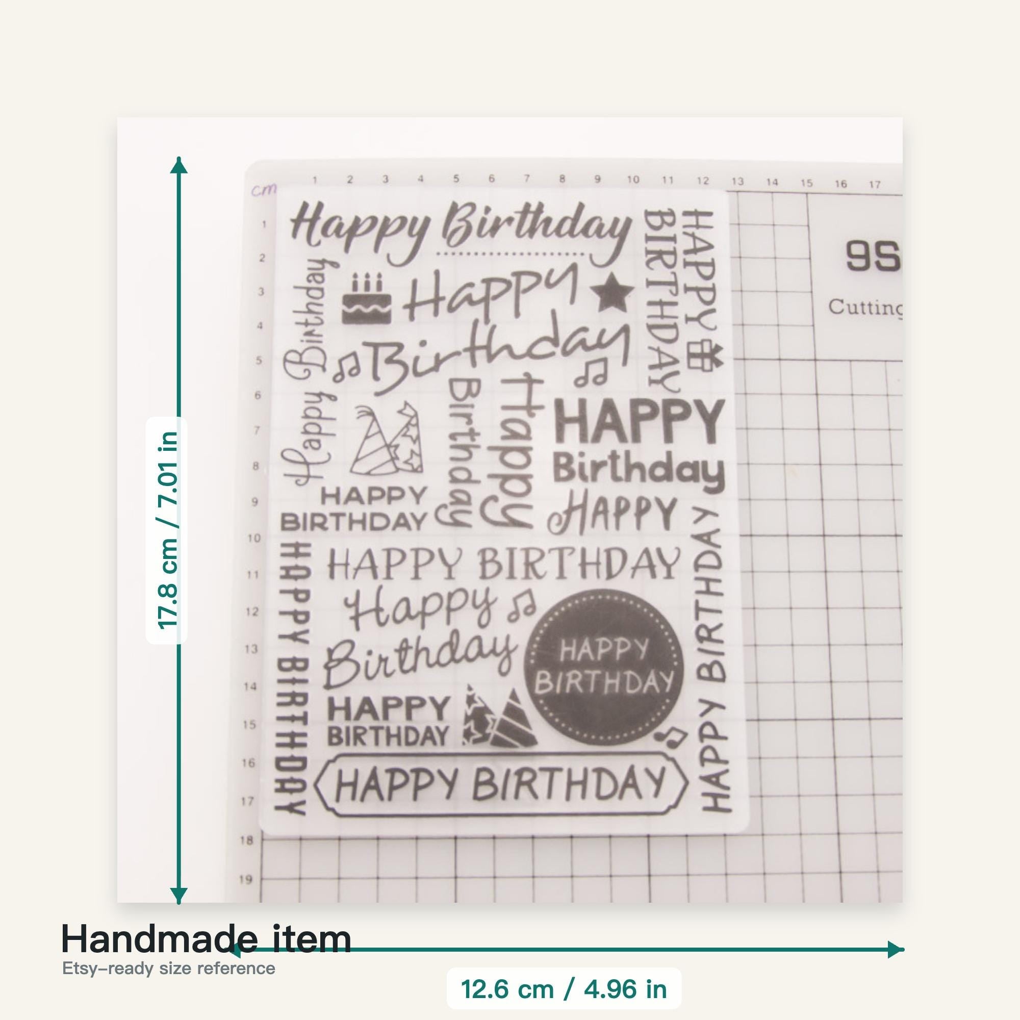 Happy Birthday Sentiment Embossing Folder for Card Making, Scrapbooking (5 x 7 Inch)