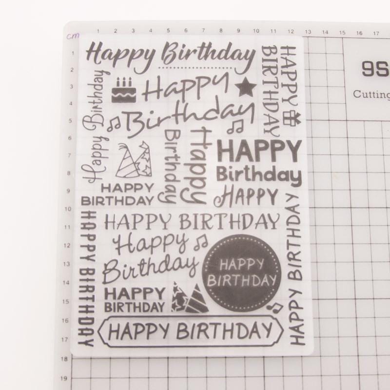 Happy Birthday Sentiment Embossing Folder for Card Making, Scrapbooking (5 x 7 Inch)