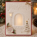 Christmas Window Embossing Folder 4.13 x 5.79 Inch for Holiday Card Making and Scrapbooking