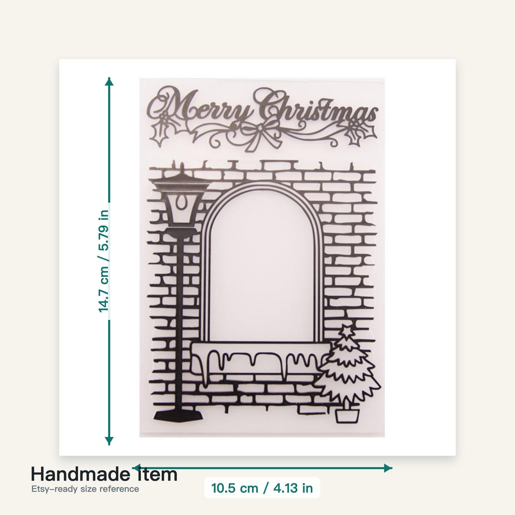Christmas Window Embossing Folder 4.13 x 5.79 Inch for Holiday Card Making and Scrapbooking