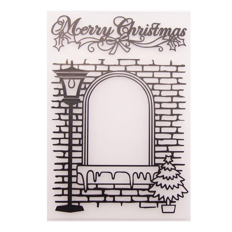 Christmas Window Embossing Folder 4.13 x 5.79 Inch for Holiday Card Making and Scrapbooking