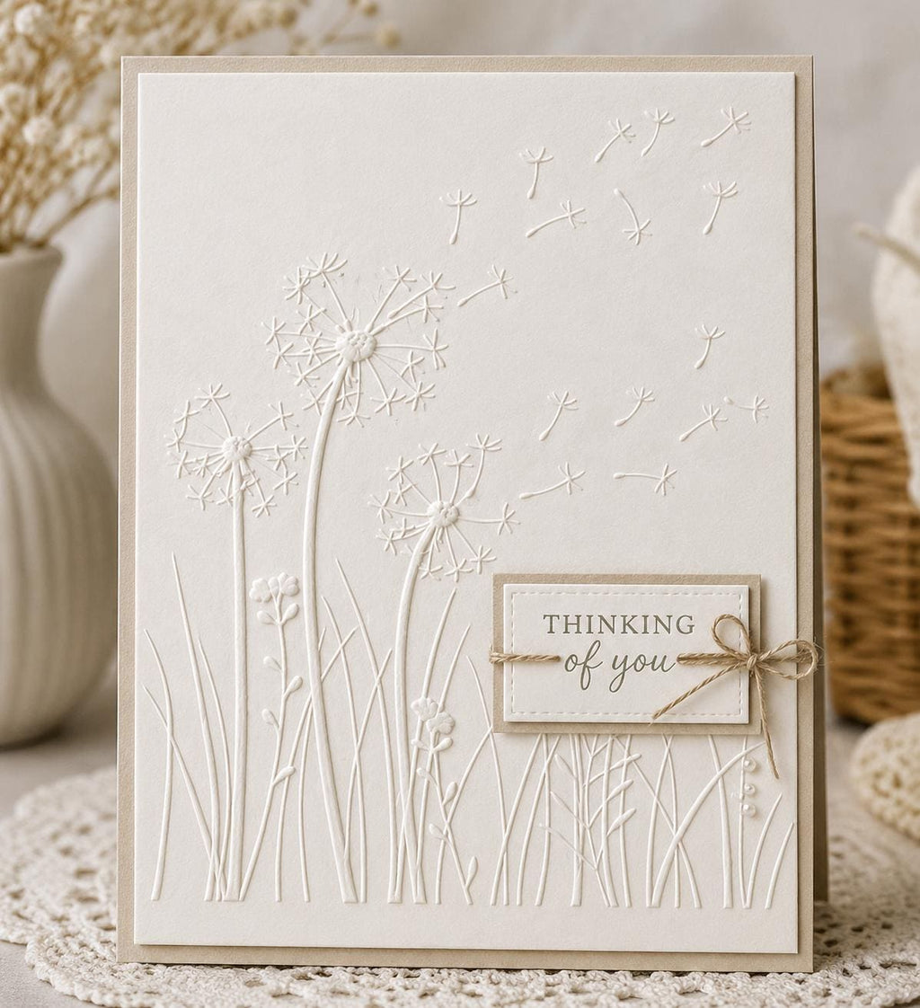 Dandelion Meadow Embossing Folder 4.13 x 5.79 Inch Floral Background for Card Making