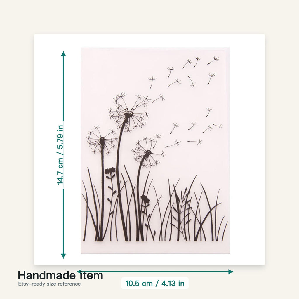 Dandelion Meadow Embossing Folder 4.13 x 5.79 Inch Floral Background for Card Making