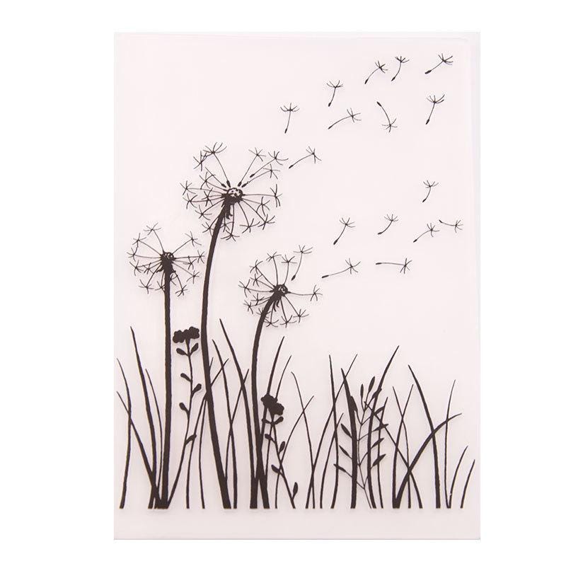 Dandelion Meadow Embossing Folder 4.13 x 5.79 Inch Floral Background for Card Making