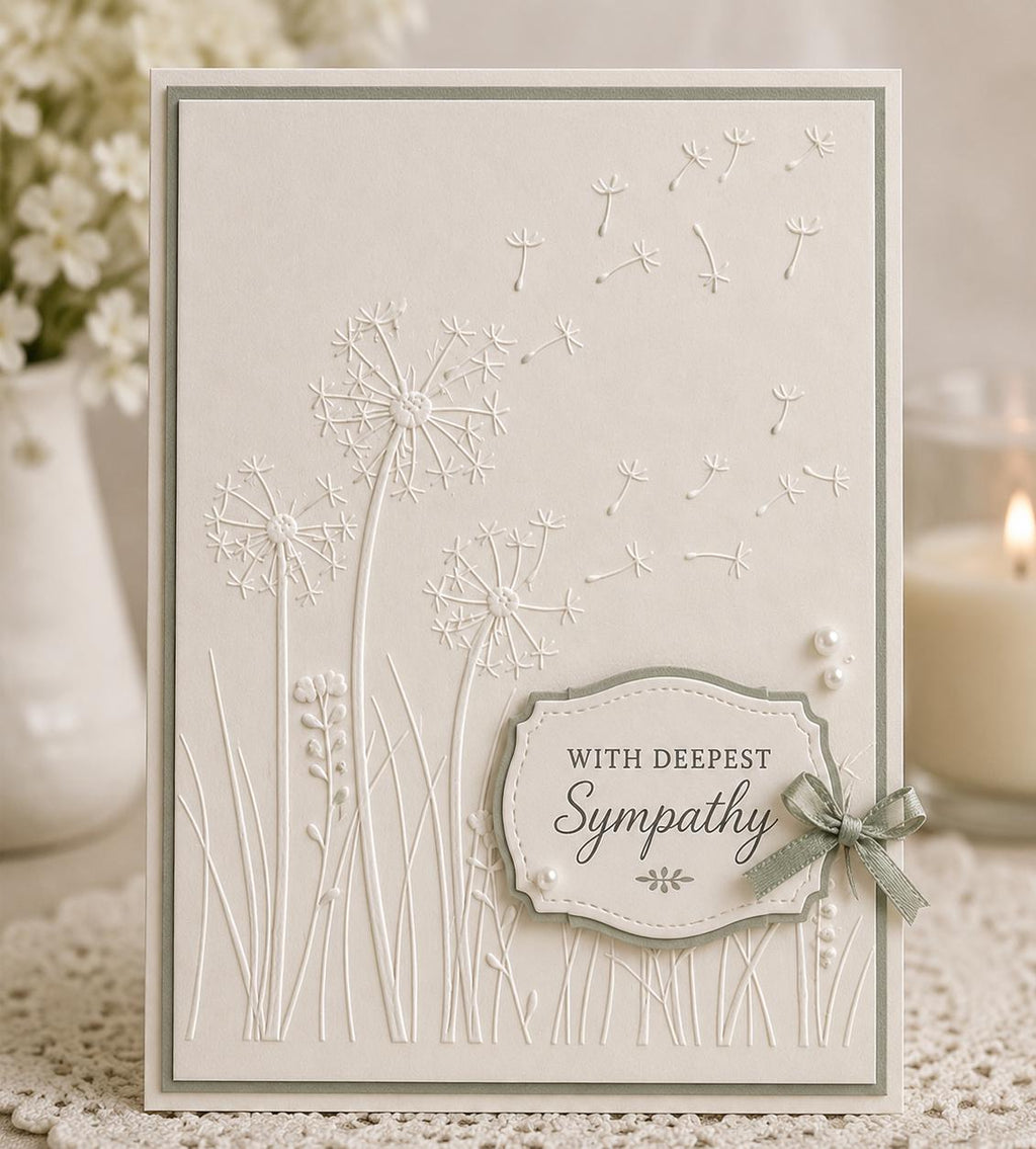 Dandelion Meadow Embossing Folder 4.13 x 5.79 Inch Floral Background for Card Making
