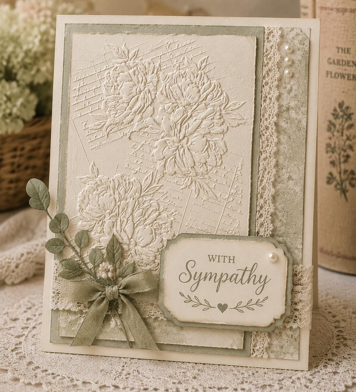 Vintage Rose Script Embossing Folder 5.8 x 4.1 Inch Floral Background for Card Making