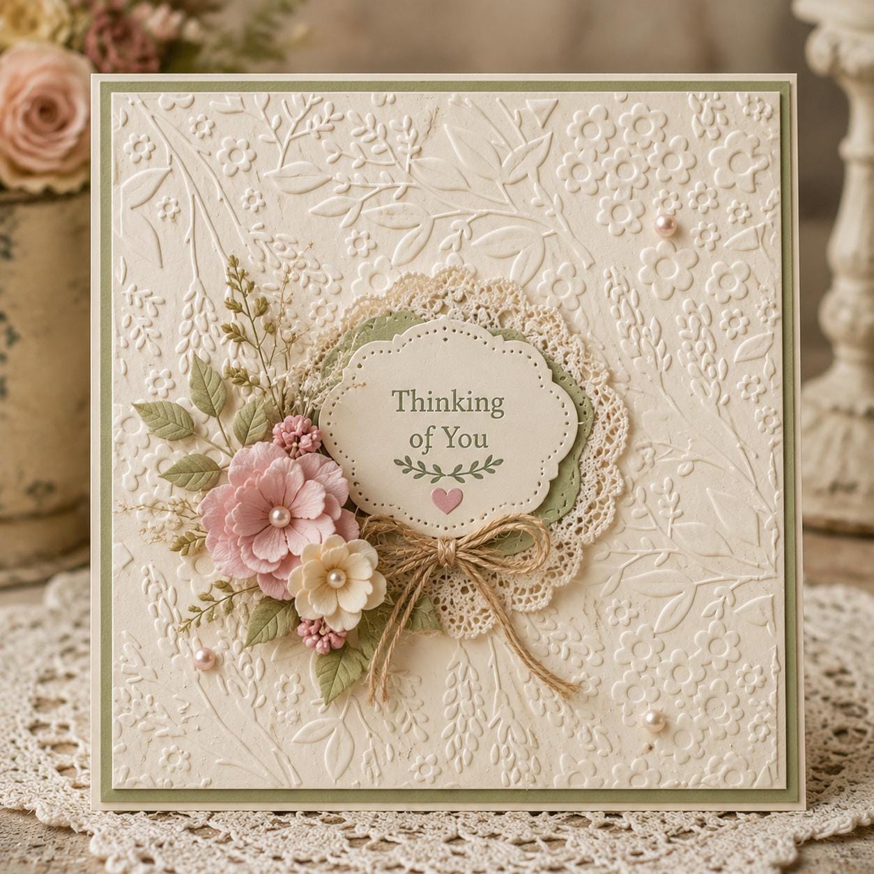 Small Floral Meadow Embossing Folder 6 x 6 Inch Botanical Background for Card Making