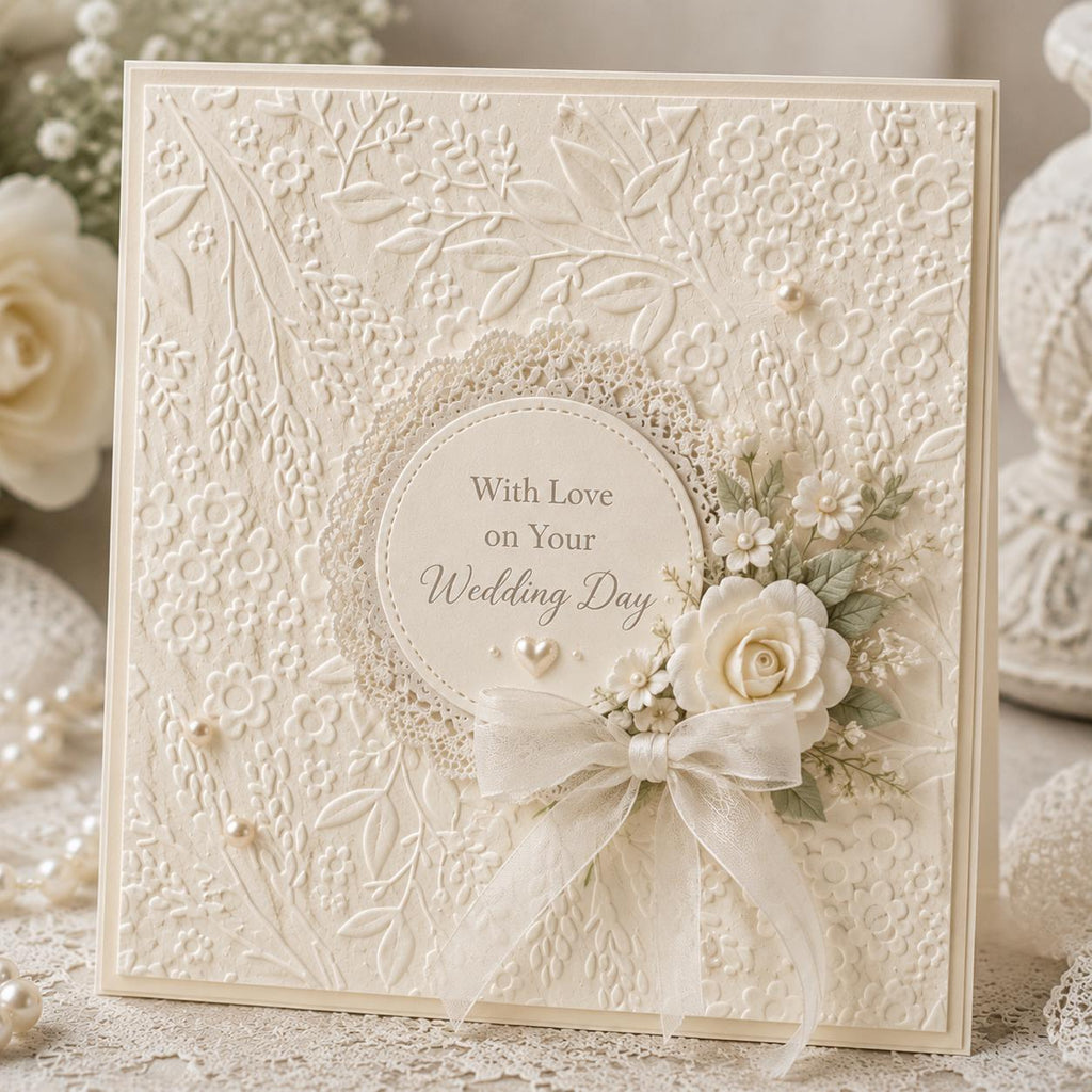 Small Floral Meadow Embossing Folder 6 x 6 Inch Botanical Background for Card Making