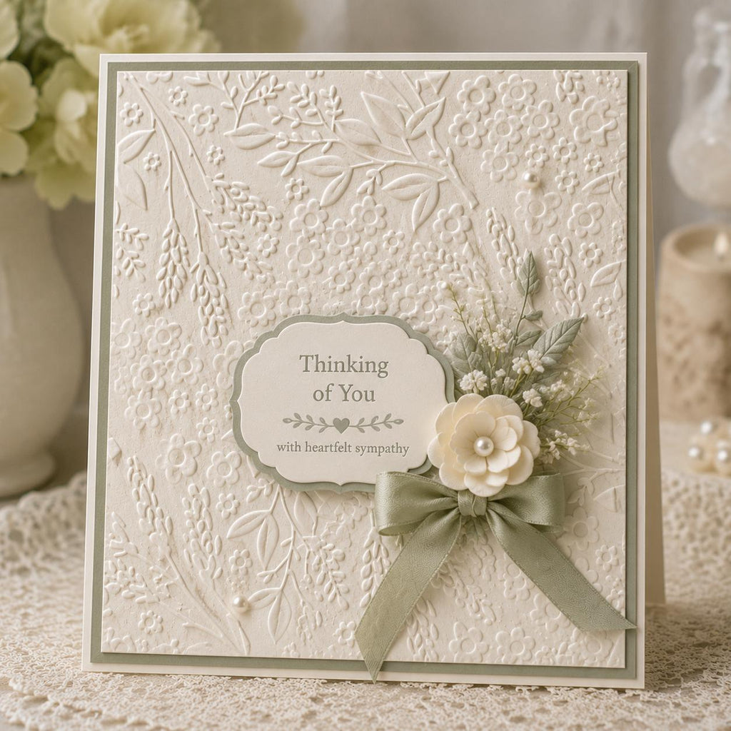 Small Floral Meadow Embossing Folder 6 x 6 Inch Botanical Background for Card Making
