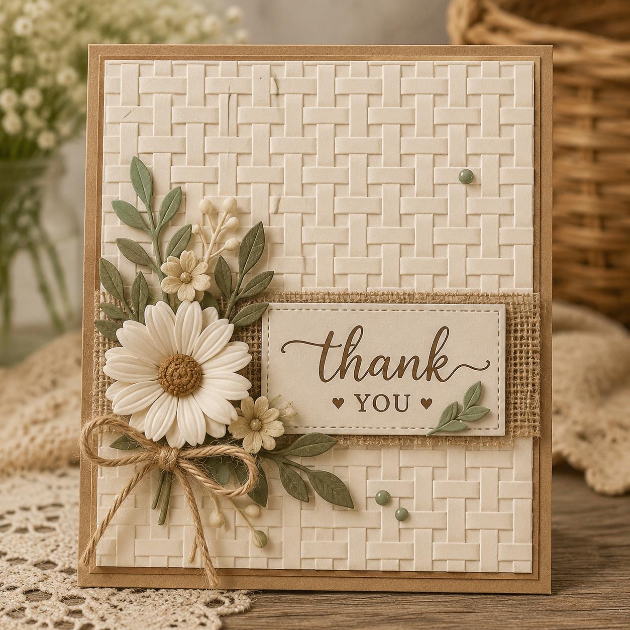 Basket Weave Embossing Folder 6x6 Inch Textured Background for Paper Crafts