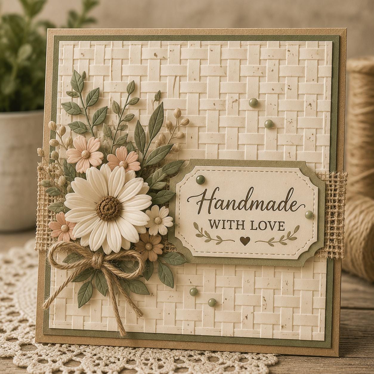 Basket Weave Embossing Folder 6x6 Inch Textured Background for Paper Crafts