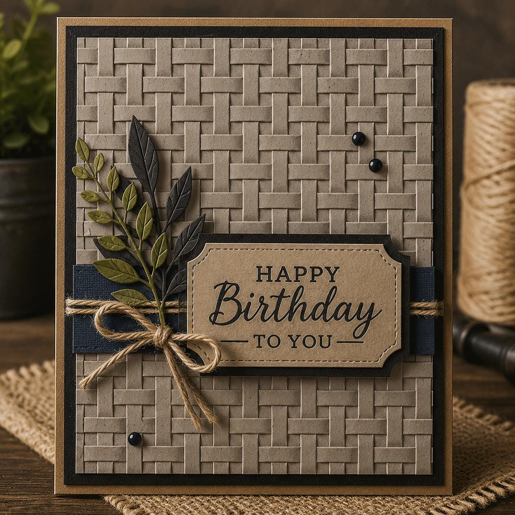 Basket Weave Embossing Folder 6x6 Inch Textured Background for Paper Crafts