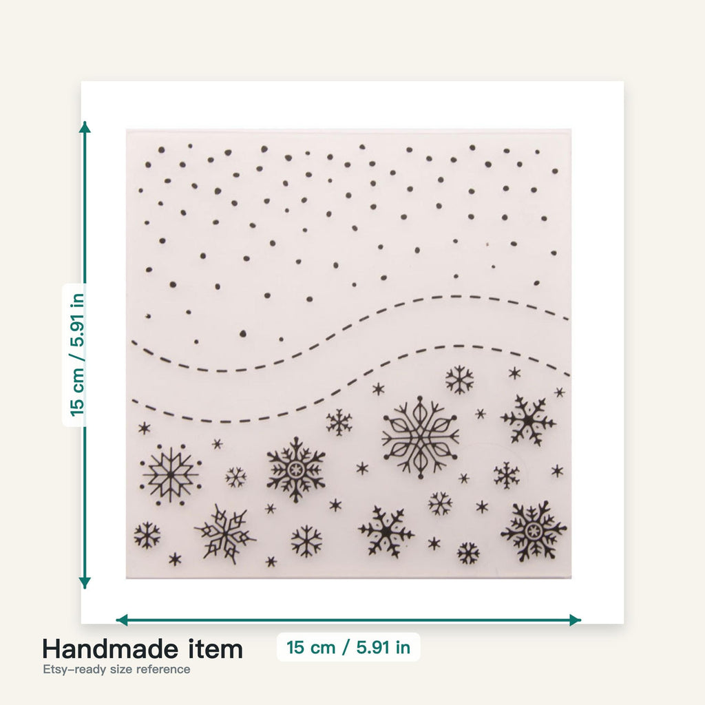 Snowflake Border Embossing Folder 5.91 x 5.91 Inch Winter Background for Card Making
