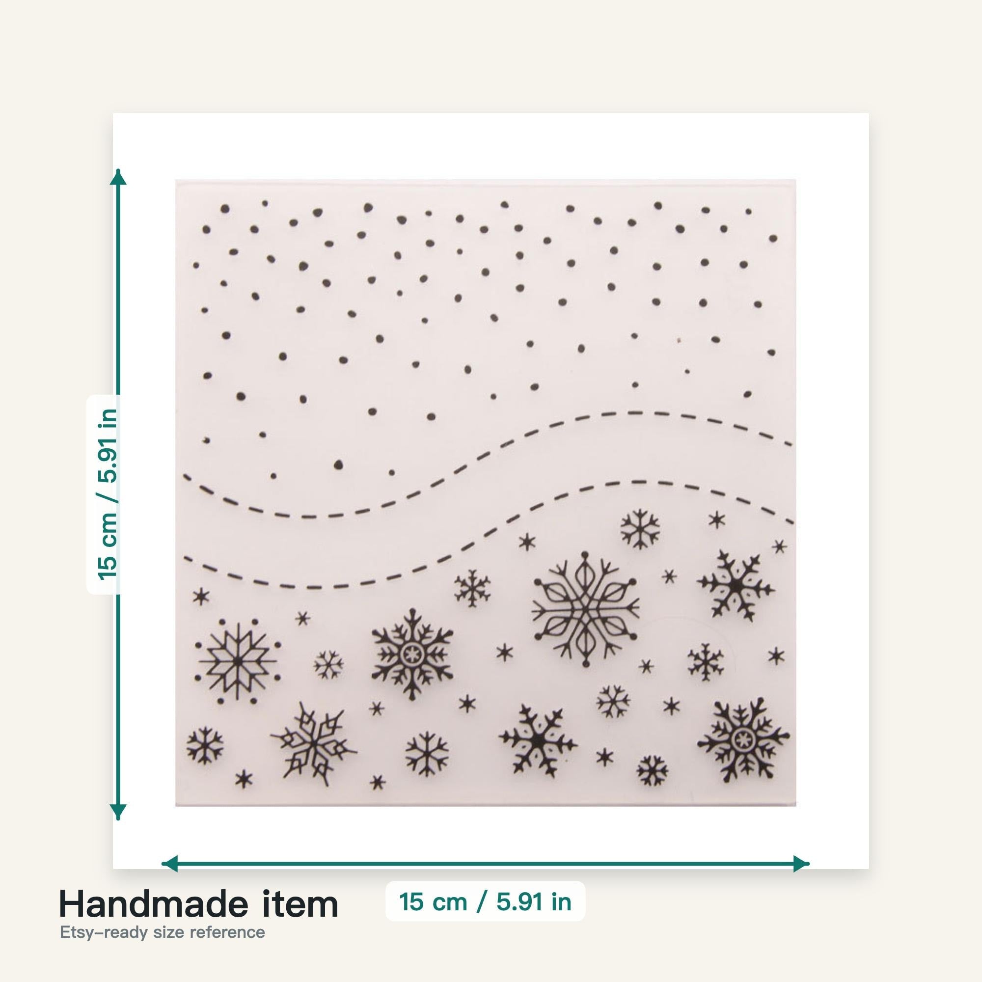 Snowflake Border Embossing Folder 5.91 x 5.91 Inch Winter Background for Card Making