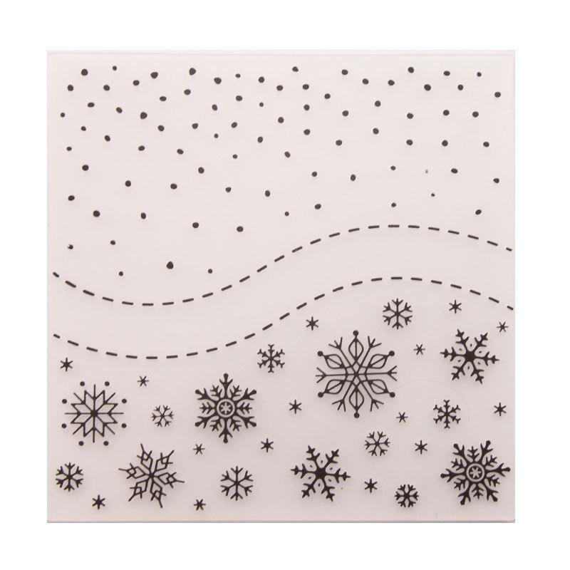 Snowflake Border Embossing Folder 5.91 x 5.91 Inch Winter Background for Card Making