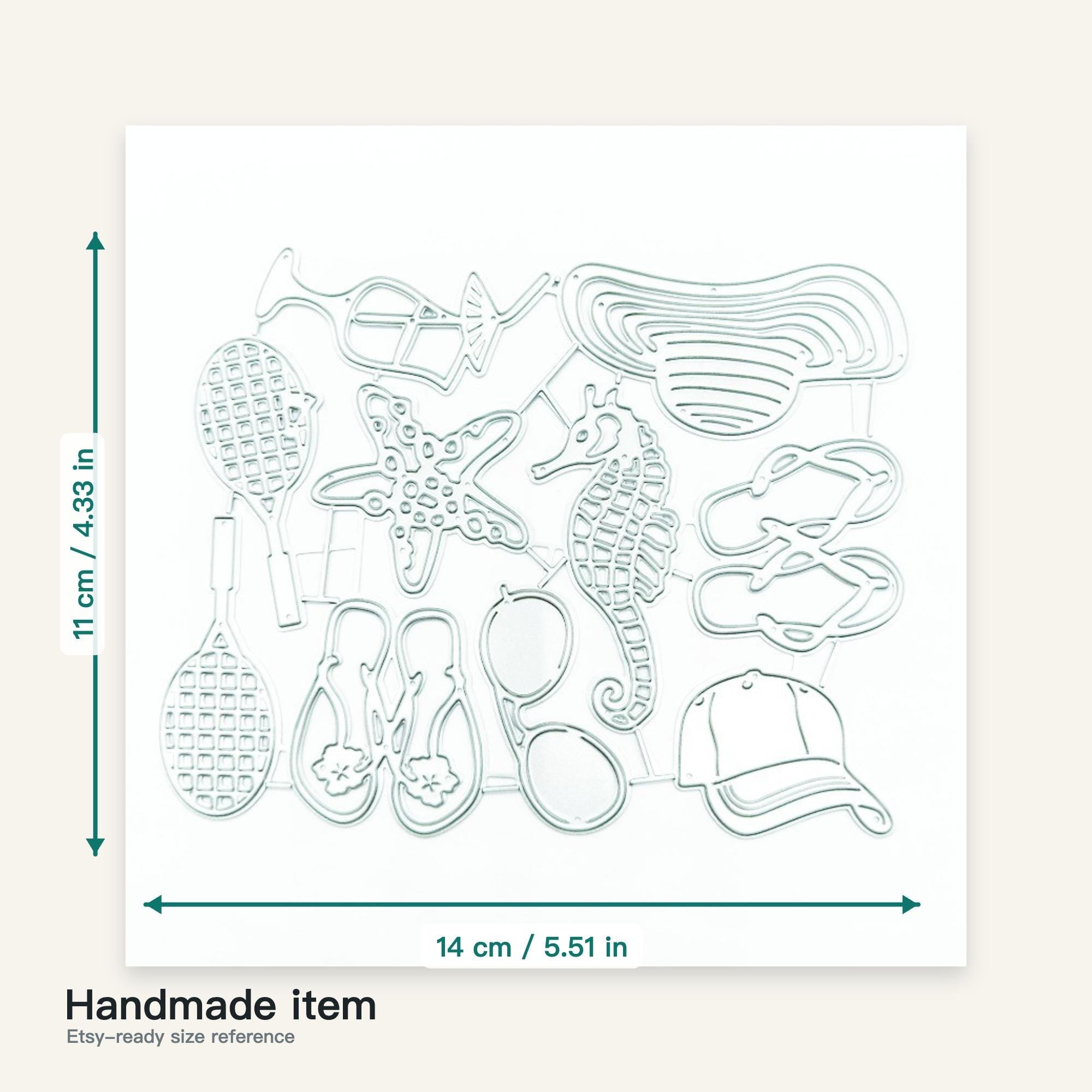 Seaside Summer Metal Cutting Dies Set for Card Making Scrapbooking and Beach Crafts