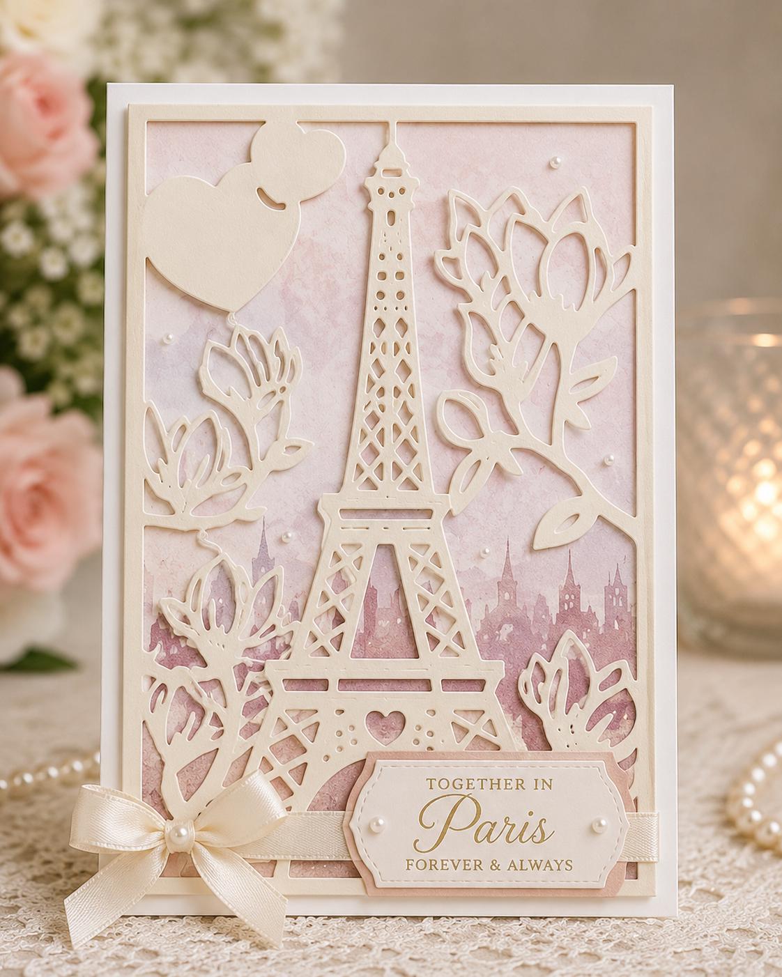 Paris Eiffel Tower Frame Metal Cutting Die for Card Making Scrapbooking and Romantic Crafts