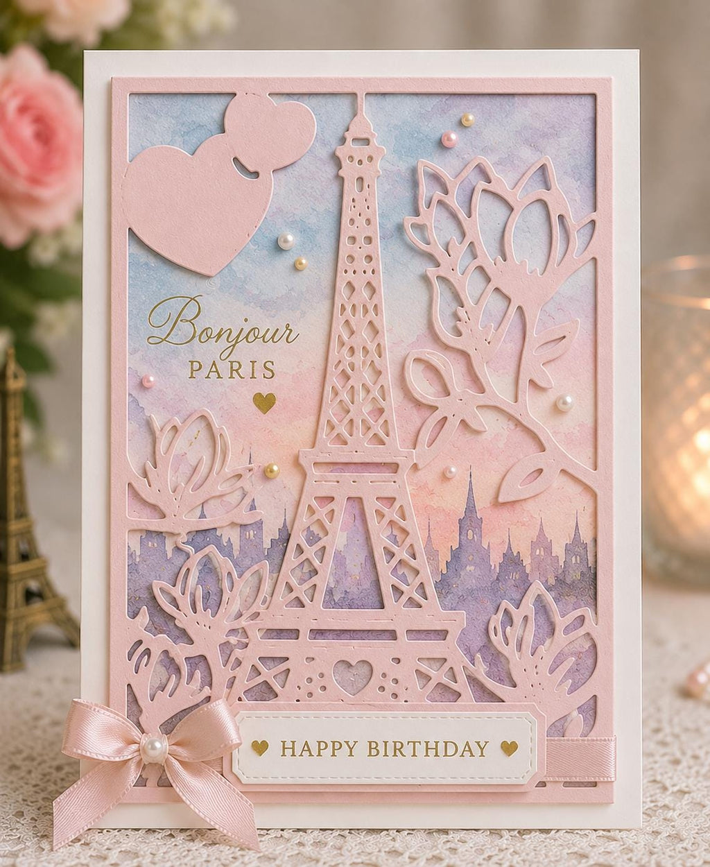 Paris Eiffel Tower Frame Metal Cutting Die for Card Making Scrapbooking and Romantic Crafts