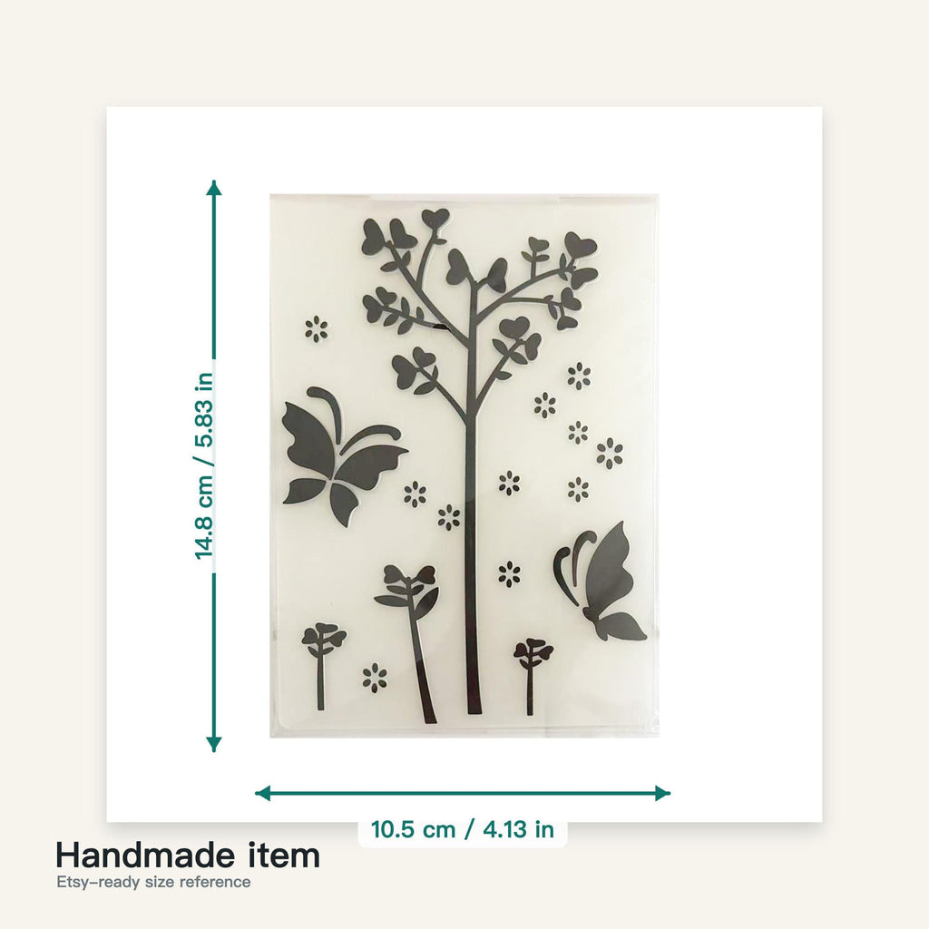 Butterfly Tree Embossing Folder 4.13 x 5.83 Inch for Card Making and Scrapbooking
