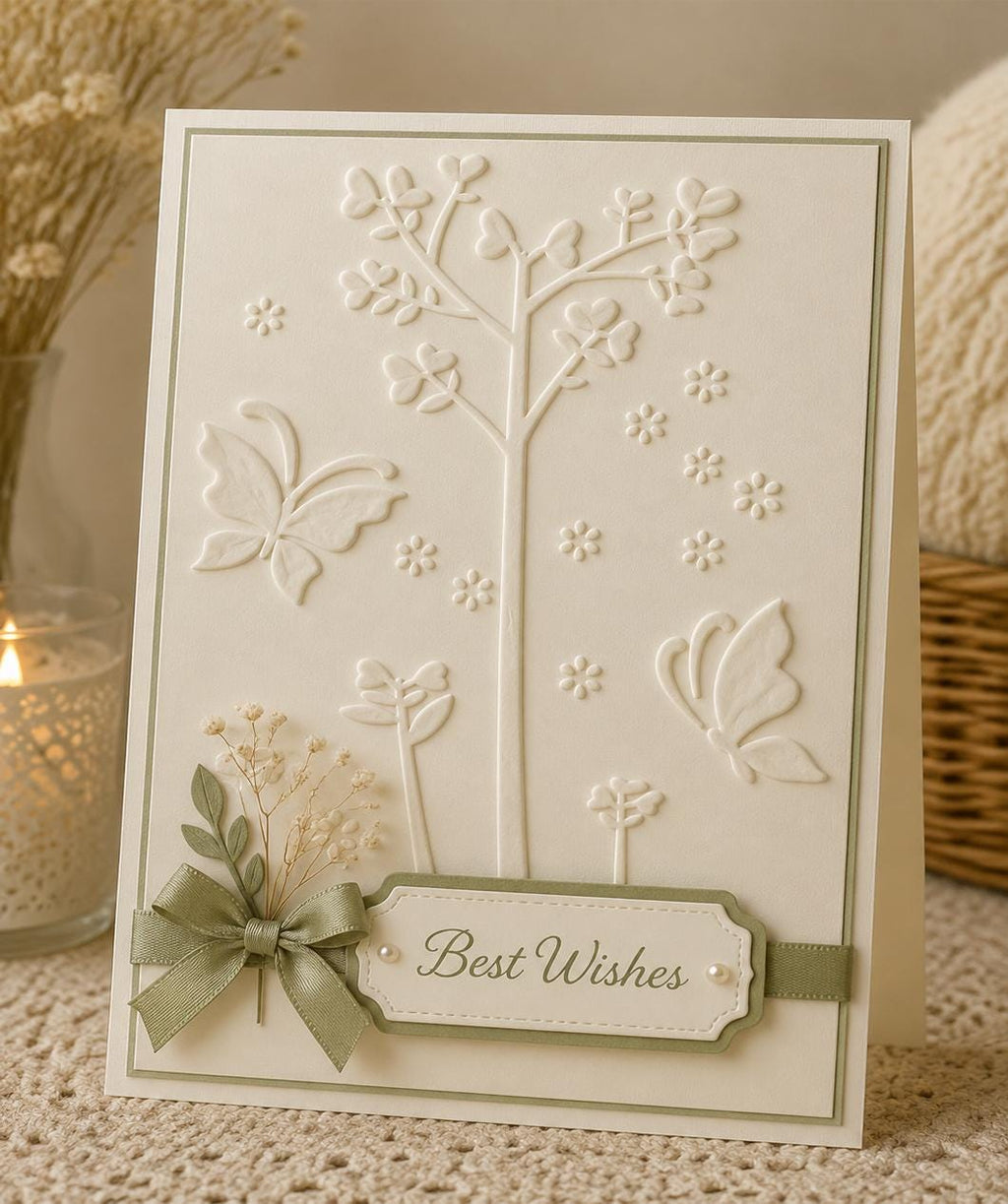 Butterfly Tree Embossing Folder 4.13 x 5.83 Inch for Card Making and Scrapbooking