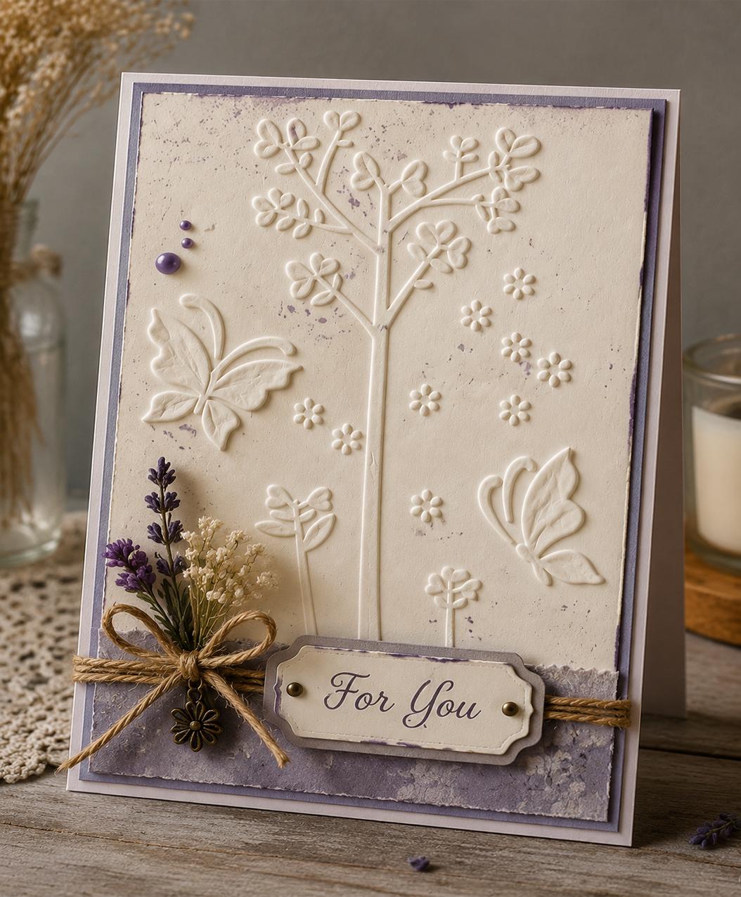 Butterfly Tree Embossing Folder 4.13 x 5.83 Inch for Card Making and Scrapbooking