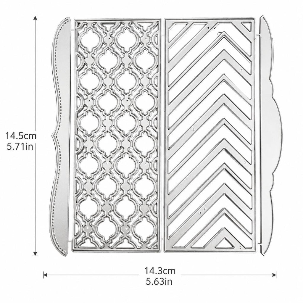 Slimline Chevron Ornate Metal Cutting Dies Set for Card Making Scrapbooking Paper Crafts