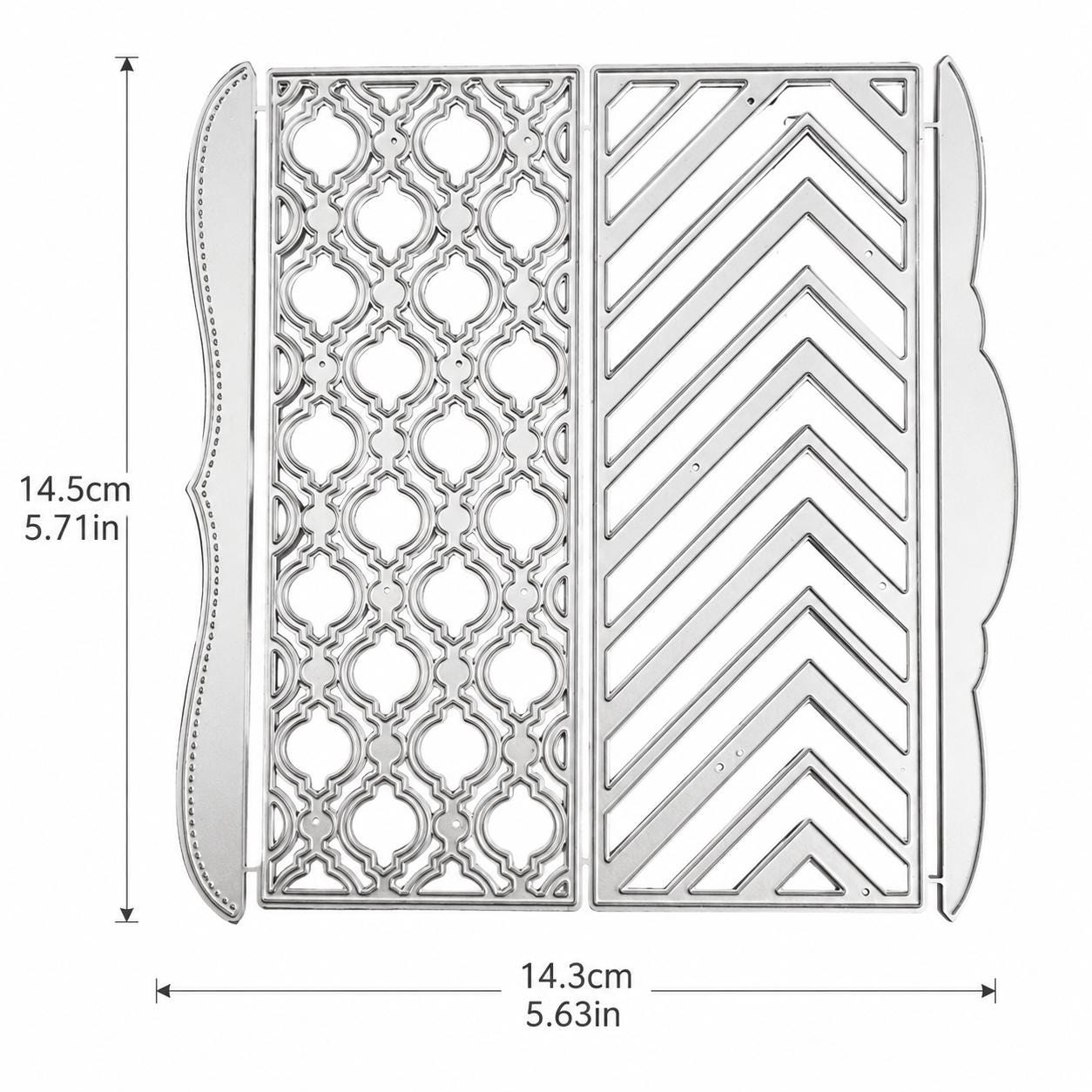 Slimline Chevron Ornate Metal Cutting Dies Set for Card Making Scrapbooking Paper Crafts