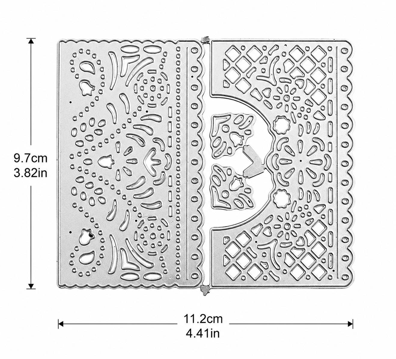 Lace Gatefold Arch Panel Metal Cutting Die for Wedding Cards Invitations and Scrapbooking
