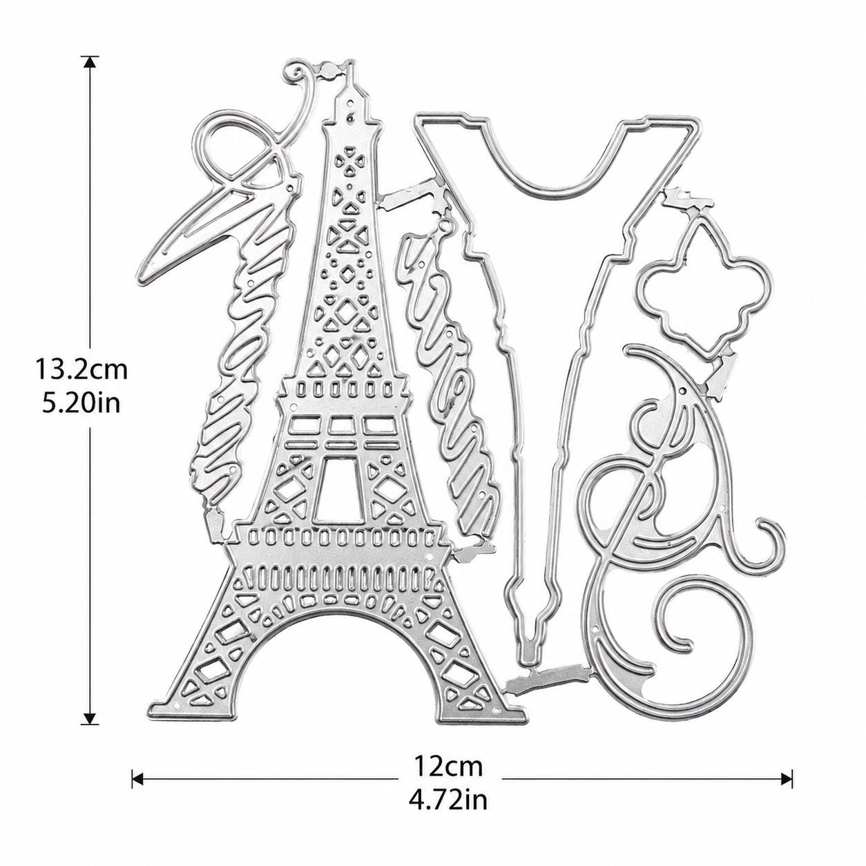 Eiffel Tower Amour Metal Cutting Dies: Paris Romantic Card Scrapbooking Crafts