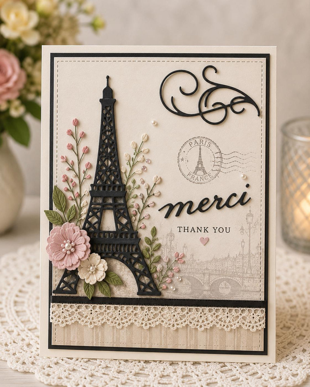 Eiffel Tower Amour Metal Cutting Dies: Paris Romantic Card Scrapbooking Crafts