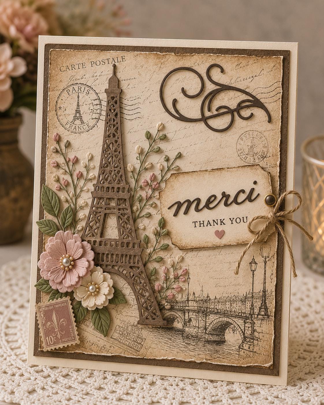 Eiffel Tower Amour Metal Cutting Dies: Paris Romantic Card Scrapbooking Crafts