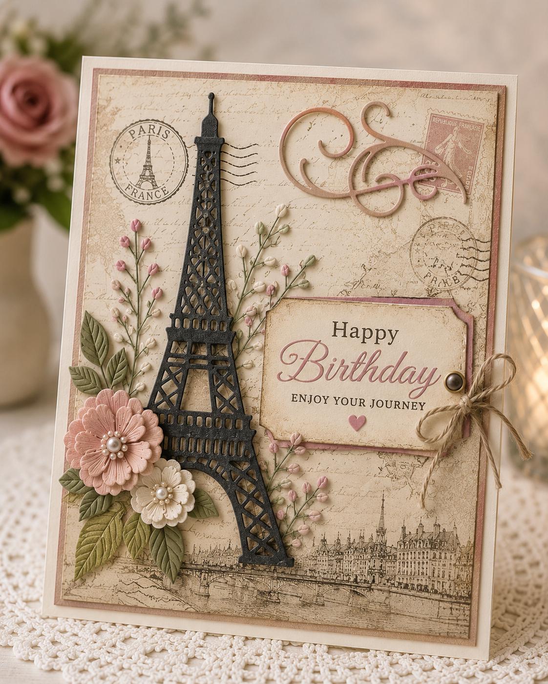 Eiffel Tower Amour Metal Cutting Dies: Paris Romantic Card Scrapbooking Crafts