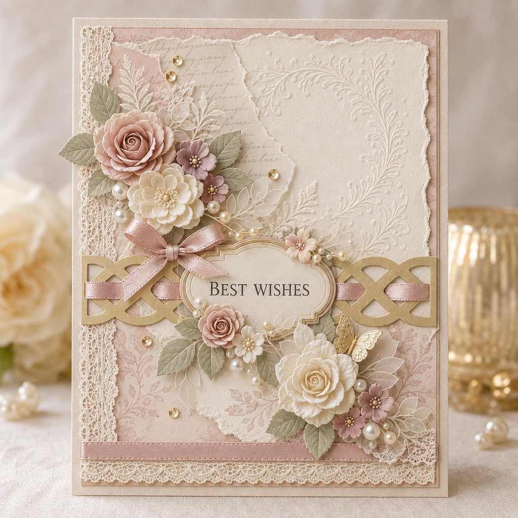 Diamond Lattice Border Metal Cutting Die for Card Making Scrapbooking and Decorative Layers
