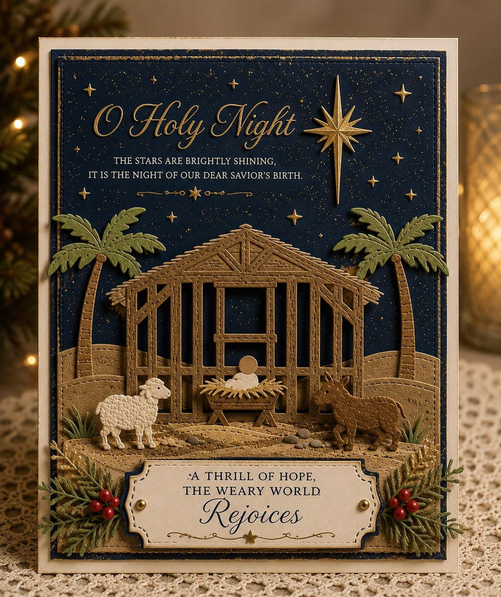 Nativity Stable Scene Metal Cutting Dies Set for Christmas Cards Scrapbooking and Holiday Crafts