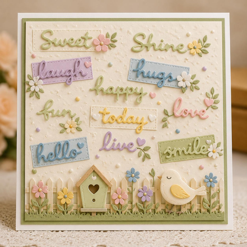 Words Metal Cutting Dies, Scrapbooking Stencils (9pcs)