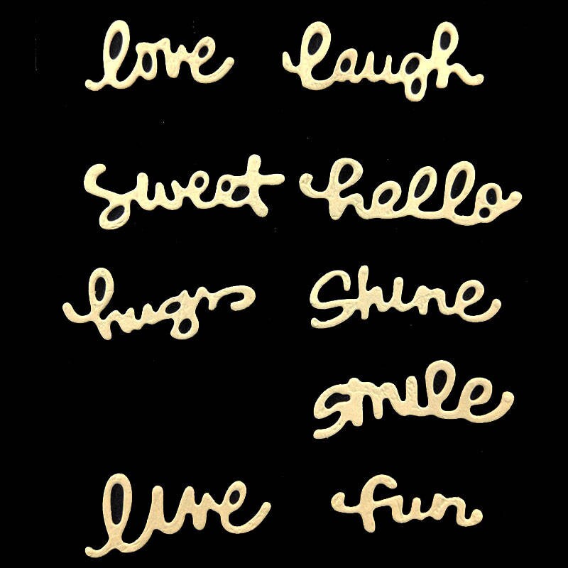 Words Metal Cutting Dies, Scrapbooking Stencils (9pcs)