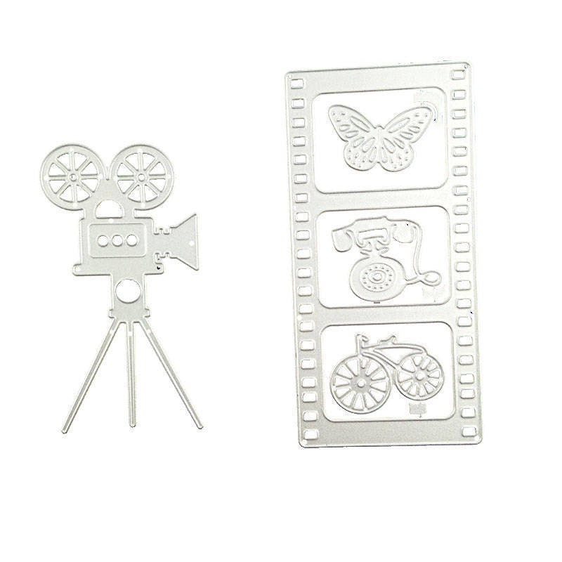 Film Projector Metal Cutting Dies, Scrapbooking Stencils (5pcs)