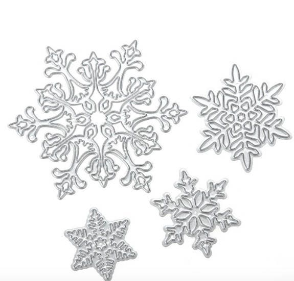 4 Snowflake Metal Cutting Dies for Winter Cards