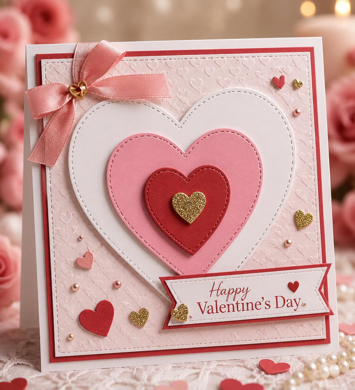 10 Stitched Heart Metal Cutting Dies for Card Making