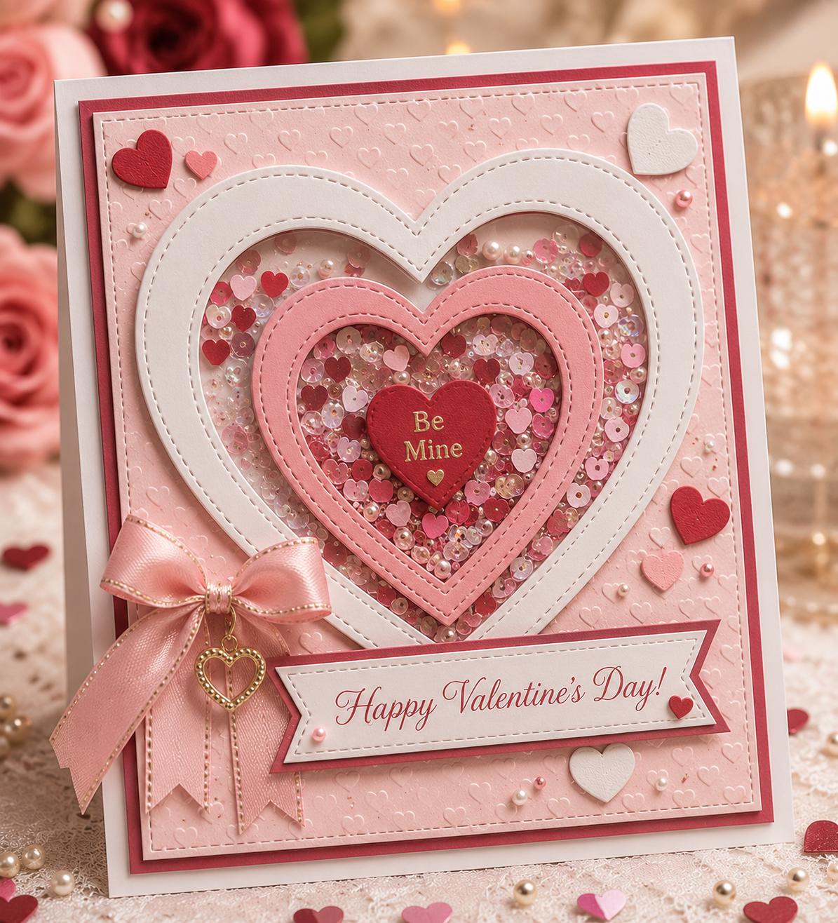 10 Stitched Heart Metal Cutting Dies for Card Making