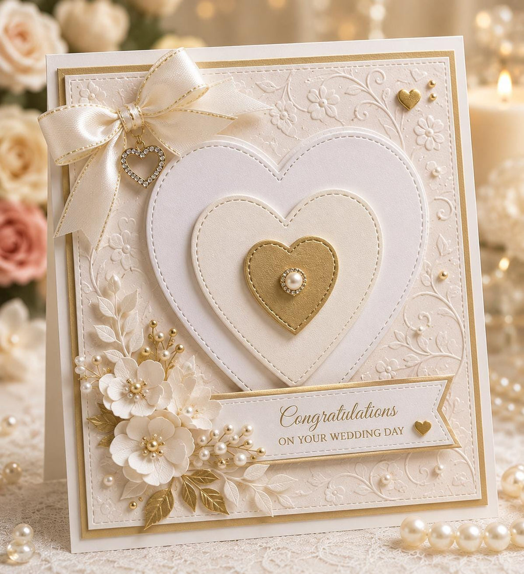 10 Stitched Heart Metal Cutting Dies for Card Making