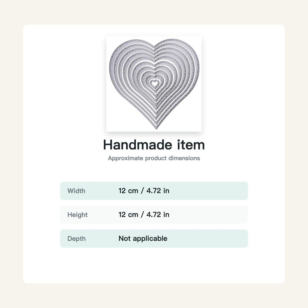 10 Stitched Heart Metal Cutting Dies for Card Making