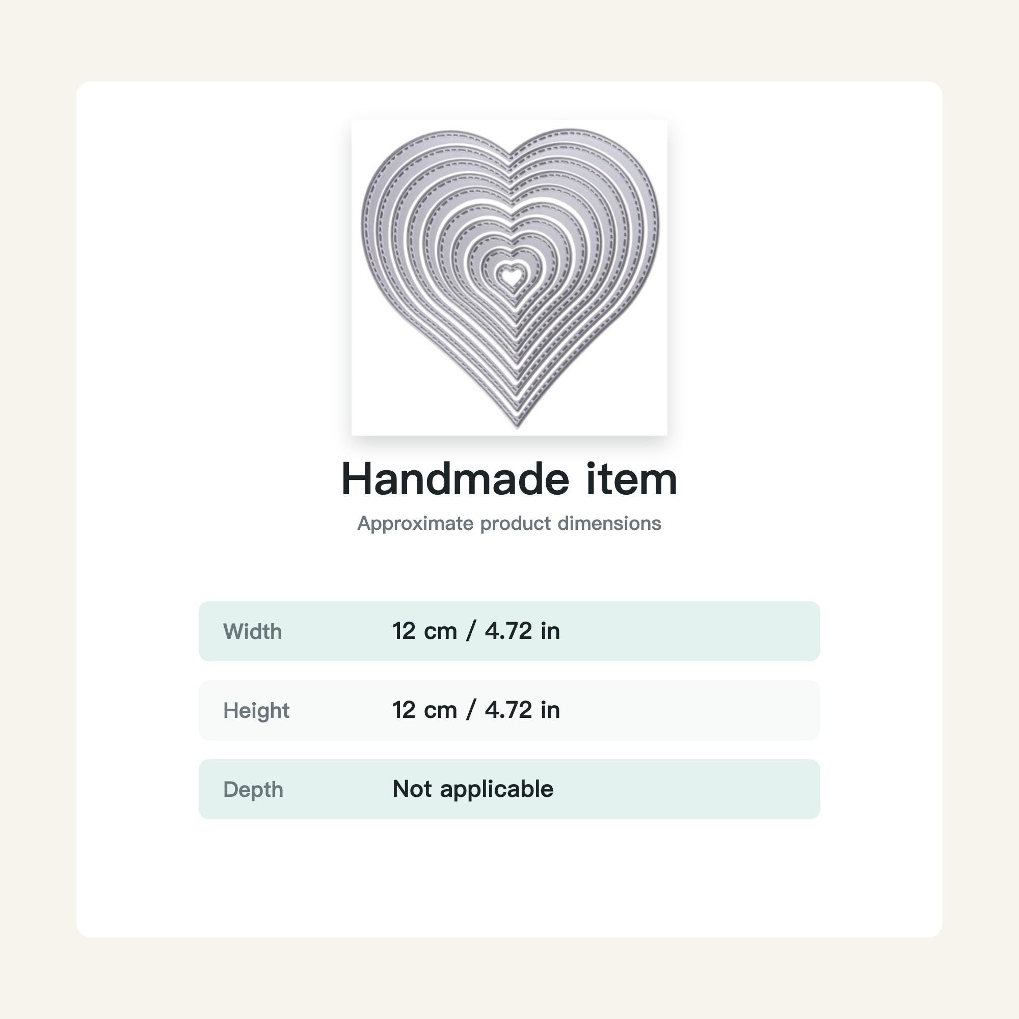 10 Stitched Heart Metal Cutting Dies for Card Making