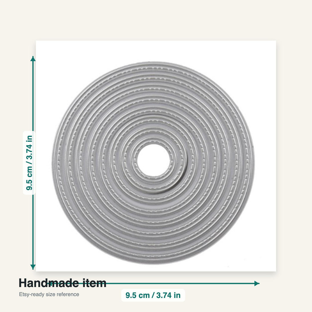 8 Stitched Circle Metal Cutting Dies for Cards and Crafts