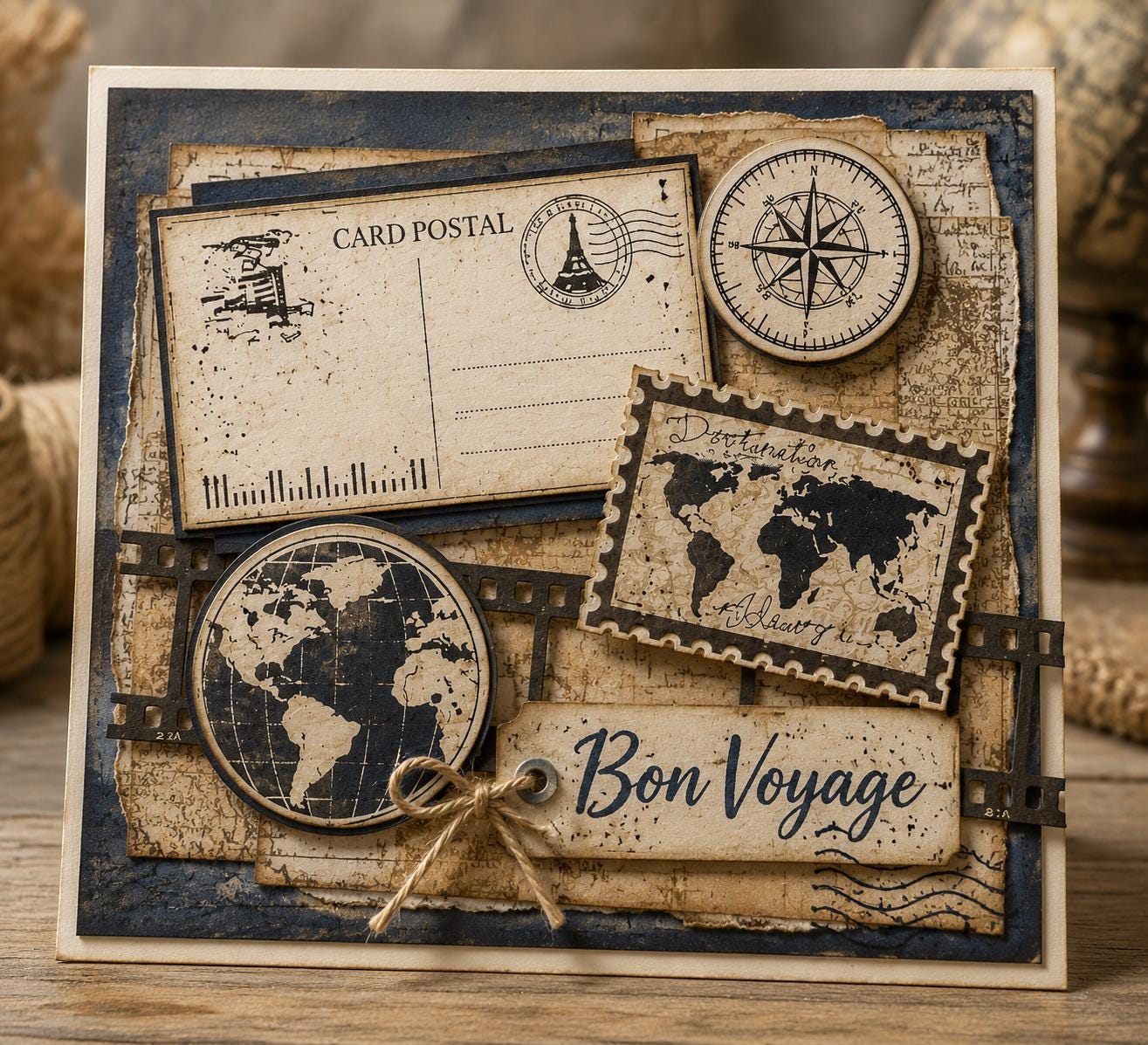 Vintage Travel Clear Stamp, Postage Stamp for Journals and Cards