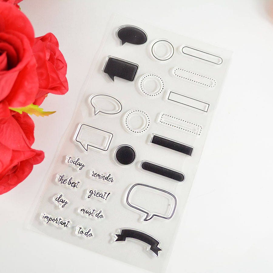 Speech Bubble Clear Stamps, Dialogue Box Silicone Stamps for Cards