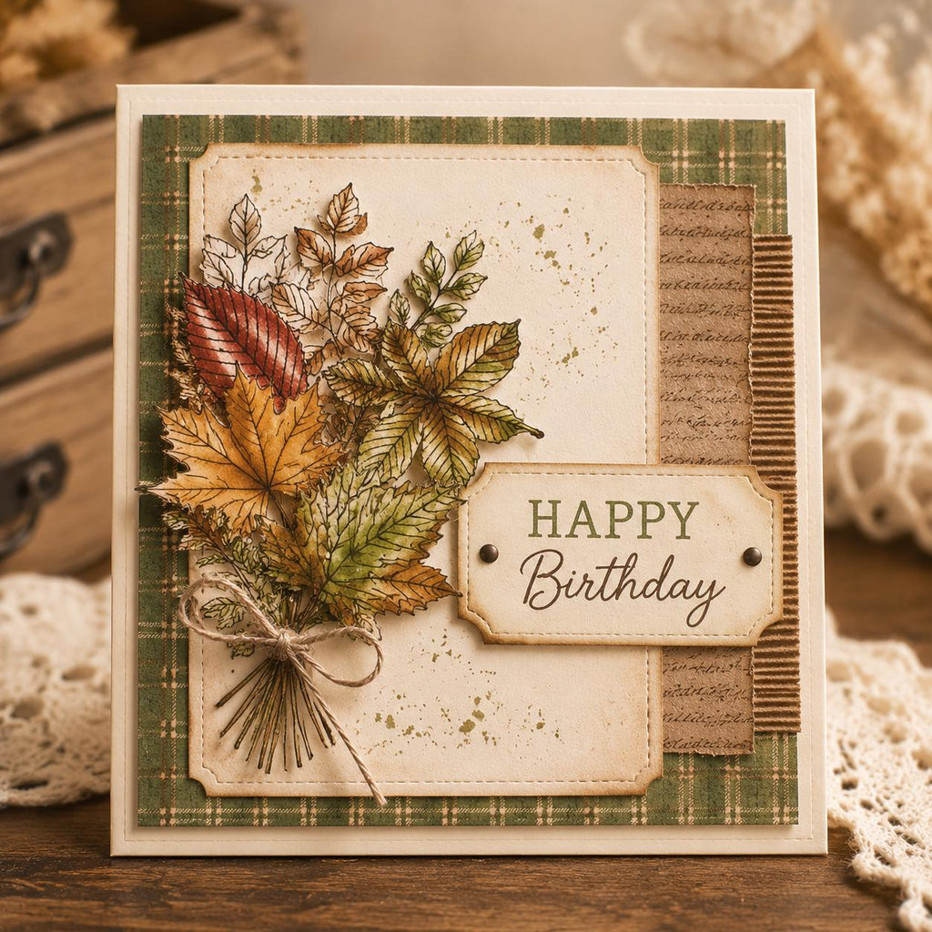 Leaves Silicone Stamp, Scrapbooking Card Making (11x16cm)