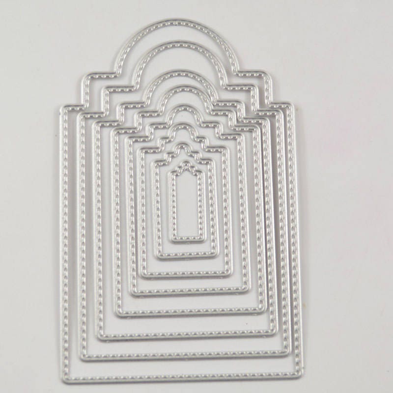 Stitched Tags Metal Cutting Die Set, Scrapbooking, Card Making (8pcs)